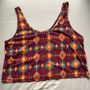 3/$16 Forever 21 Loose Geometric Crop Top Tank